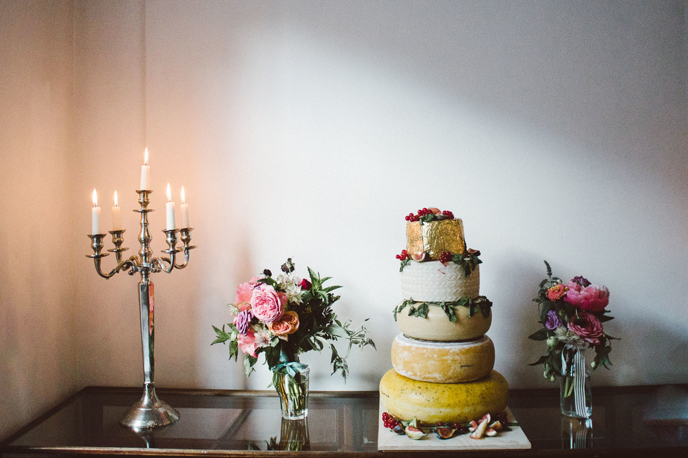 wedding cake made of cheese 