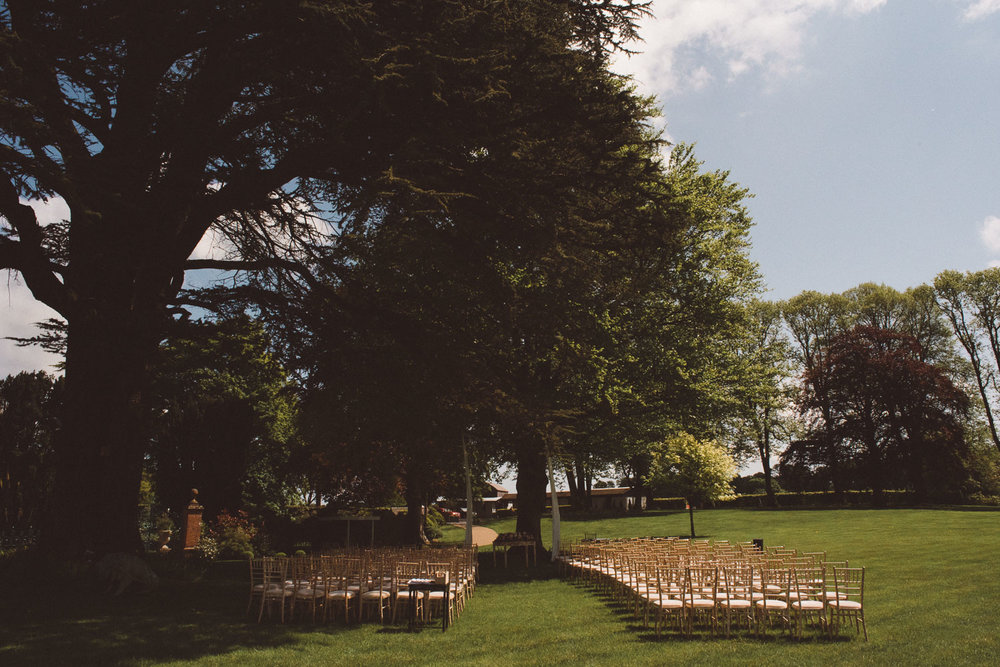 outdoor wedding set up at Tankardstown House 