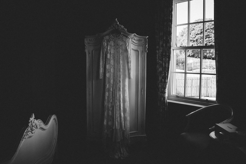 Wedding dress hanging Castle Leslie Wedding.