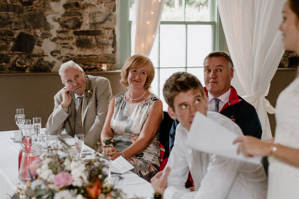 grooms mother watches on