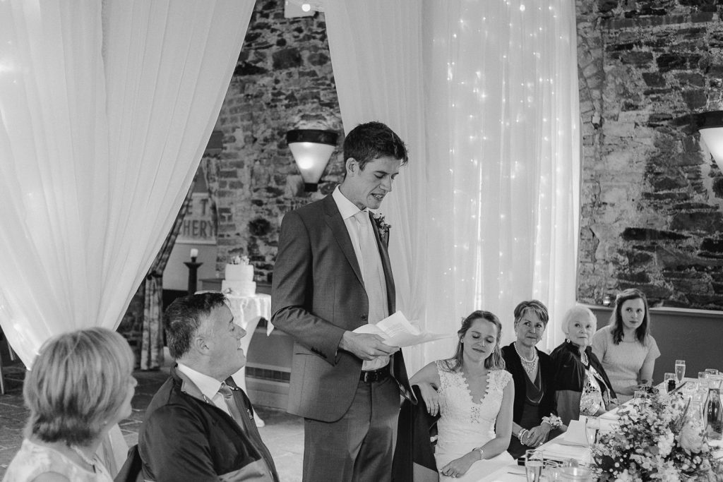groom gives his speech 