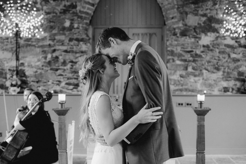bride and groom head to head 