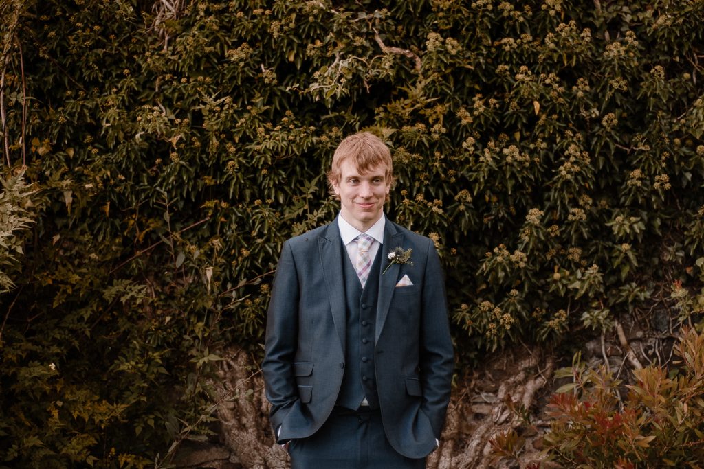 Close up of Groom