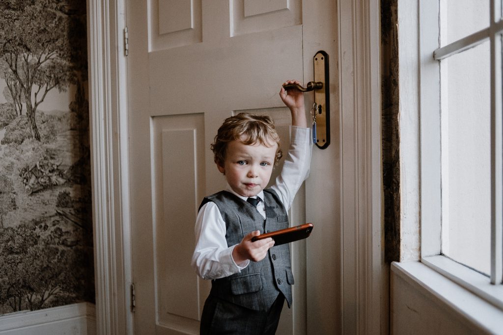 little boy dressed for wedding