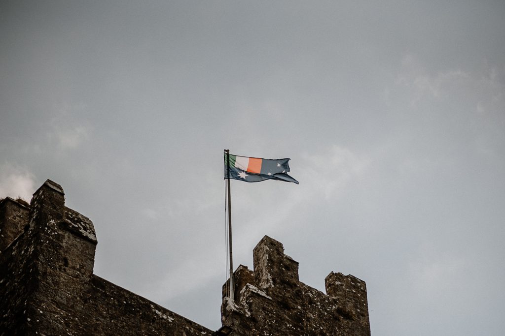 australian flag and irish flag merged together