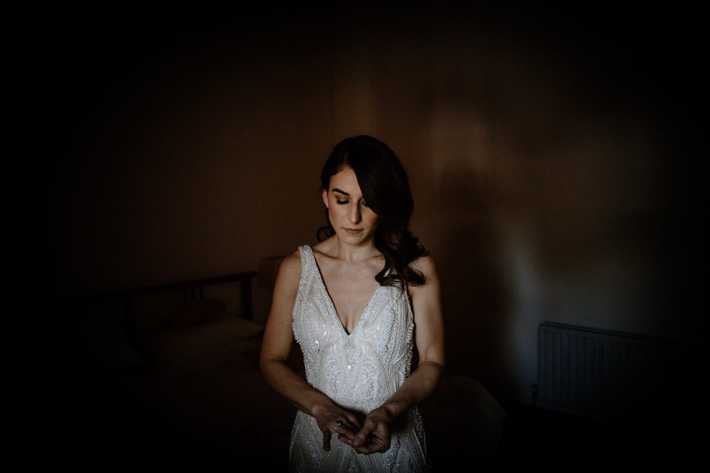 bridal portrait in beautiful window light